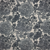 Tissu imprimé floral noir fantaisie 80 % coton, 20 % polyester, demi-panama riche en coton, 140 cm de large, pour travaux manuels, couture, matelassage et patchwork.